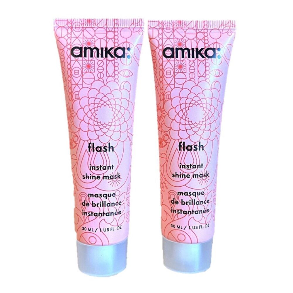Amika Flash Instant Shine Mask 1oz/30ml Hair Bundle Travel Size Brand NEW Sealed